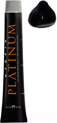 Крем-краска для волос Hipertin Utopik Platinum Стойкая 1.00 (60мл, черный натуральный)