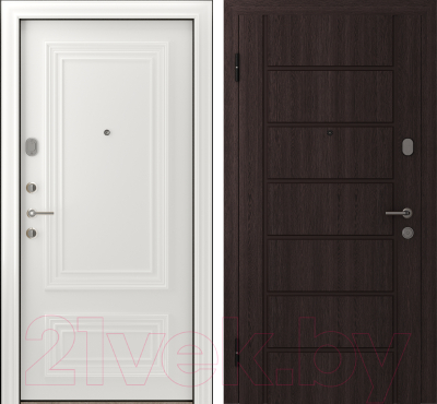 Входная дверь Belwooddoors Модель 2 210x100 левая (венге дорато/палаццо 2 эмаль белый)