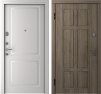 Входная дверь Belwooddoors Модель 6 210x100 левая (дуб галифакс/альта эмаль белый) - 