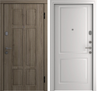 Входная дверь Belwooddoors Модель 6 210x100 правая (дуб галифакс/альта эмаль белый) - 