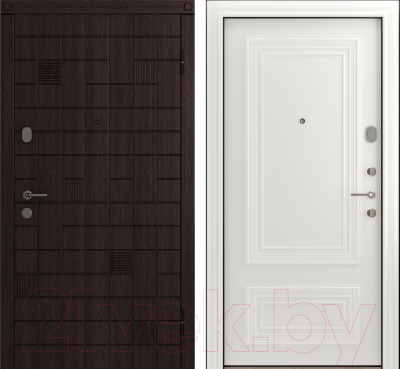 Входная дверь Belwooddoors Модель 1 210x100 правая (венге дорато/палаццо 2 эмаль белый)