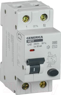 Выключатель автоматический Generica АВДТ 32 С40 / MAD25-5-040-C-30