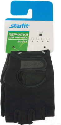 Перчатки для пауэрлифтинга Starfit SU-114 (S, черный)