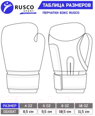 Боксерские перчатки RuscoSport 6oz (черный)