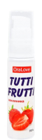 Лубрикант-гель Bioritm Tutti-Frutti со вкусом земляники (30г) - 