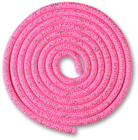 Скакалка для художественной гимнастики Indigo Люрекс SM-122 (2.5м, розовый) - 