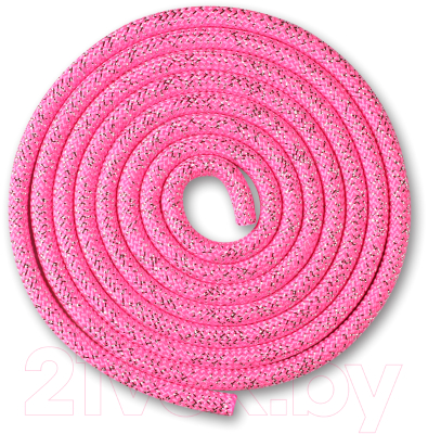 Скакалка для художественной гимнастики Indigo Люрекс SM-122 (2.5м, розовый)