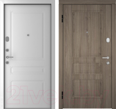 Входная дверь Belwooddoors Модель 5 210x90 левая (дуб галифакс/роялти эмаль белый)
