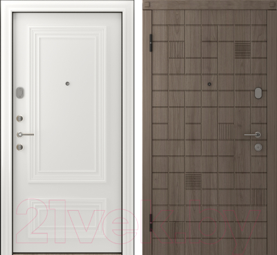 Входная дверь Belwooddoors Модель 1 210x100 левая (дуб галифакс/палаццо 2 эмаль белый)