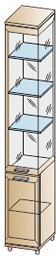 Шкаф-пенал с витриной Лером Мелисса ШК-2854-СЯ (снежный ясень)