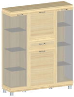 

Шкаф с витриной Лером, Мелисса ШК-2880-АС