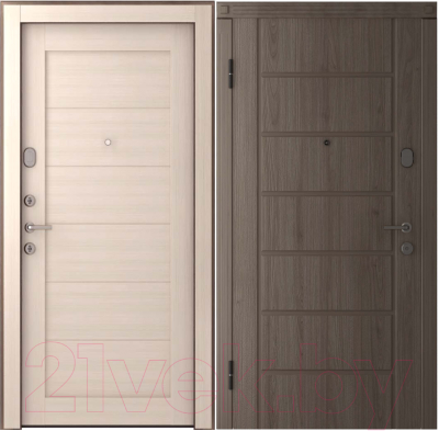 Входная дверь Belwooddoors Модель 2 210x90 левая (дуб галифакс/мирелла шамбор)