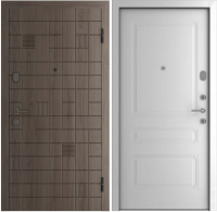 Входная дверь Belwooddoors Модель 1 210x90 правая (дуб галифакс/роялти эмаль белый) - 