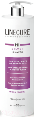 Оттеночный шампунь для волос Hipertin Linecure Silver Shampoo For Blonde Hair (1л)
