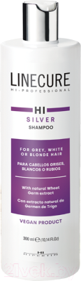 Оттеночный шампунь для волос Hipertin Linecure Silver Shampoo For Blonde Hair (300мл)