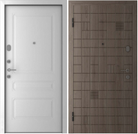 Входная дверь Belwooddoors Модель 1 210x100 левая (дуб галифакс/роялти эмаль белый) - 