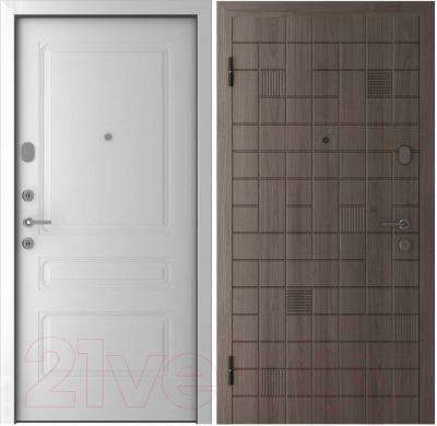 Входная дверь Belwooddoors Модель 1 210x100 левая (дуб галифакс/роялти эмаль белый)