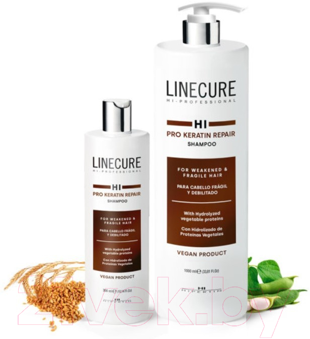 Шампунь для волос Hipertin Linecure Pro Keratin Repair Shampoo Для сухих и вьющихся волос (300мл)