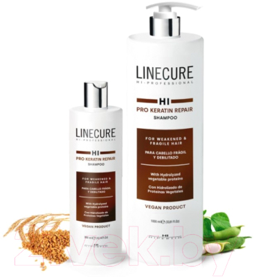 Шампунь для волос Hipertin Linecure Pro Keratin Repair Shampoo Для сухих и вьющихся волос (300мл)