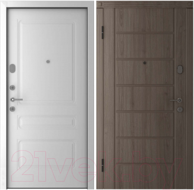 Входная дверь Belwooddoors Модель 2 210x90 левая (дуб галифакс/роялти эмаль белый)