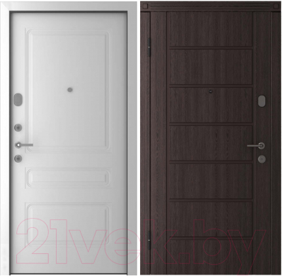 Входная дверь Belwooddoors Модель 2 210x100 левая (венге дорато/роялти эмаль белый)