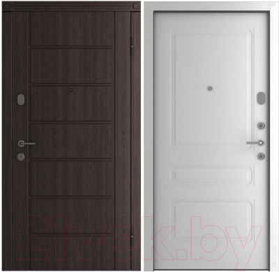 Входная дверь Belwooddoors Модель 2 210x100 правая (венге дорато/роялти эмаль белый)