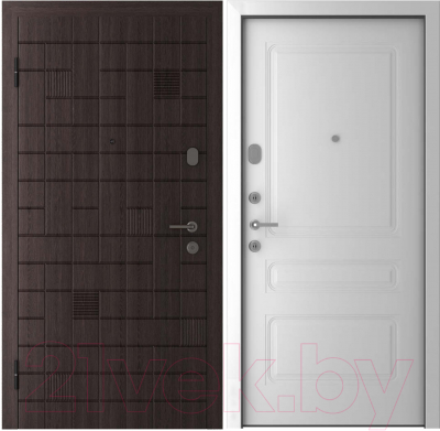Входная дверь Belwooddoors Модель 1 210x100 левая (венге дорато/роялти эмаль белый)