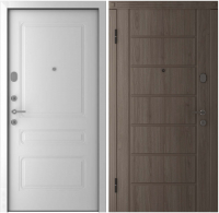 Входная дверь Belwooddoors Модель 2 210x100 левая (дуб галифакс/роялти эмаль белый) - 