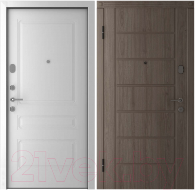 Входная дверь Belwooddoors Модель 2 210x100 левая (дуб галифакс/роялти эмаль белый)