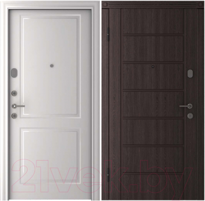 Входная дверь Belwooddoors Модель 2 210x90 левая (венге дорато/альта эмаль белый)