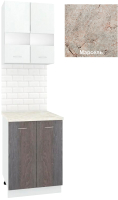 Комплект кухонных модулей Кортекс-мебель Корнелия Экстра 60рс2д (белый/береза/марсель) - 