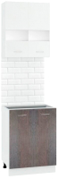 Комплект кухонных модулей Кортекс-мебель Корнелия Экстра 60рс2д без столешницы (белый/береза) - 