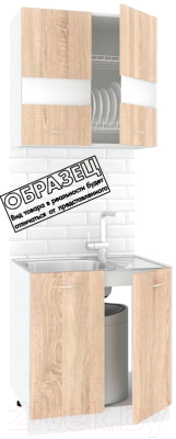 Комплект кухонных модулей Кортекс-мебель Корнелия Экстра 80м (белый/береза)