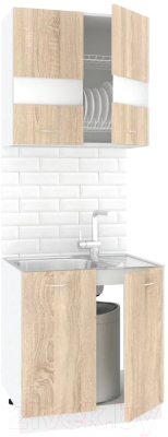 Комплект кухонных модулей Кортекс-мебель Корнелия Экстра 80м (дуб сонома)