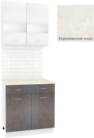Комплект кухонных модулей Кортекс-мебель Корнелия Экстра 80р1ш (белый/береза/королевский опал) - 
