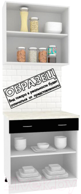 Комплект кухонных модулей Кортекс-мебель Корнелия Экстра 80р1ш (белый/береза/мадрид)