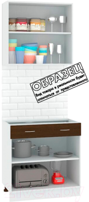 Комплект кухонных модулей Кортекс-мебель Корнелия Экстра 80р1ш без столешницы (белый/береза)