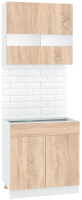 Комплект кухонных модулей Кортекс-мебель Корнелия Экстра 80р1ш без столешницы (дуб сонома) - 