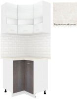 Комплект кухонных модулей Кортекс-мебель Корнелия Экстра угловой (белый/береза/королевский опал) - 