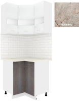 Комплект кухонных модулей Кортекс-мебель Корнелия Экстра угловой (белый/береза/марсель) - 