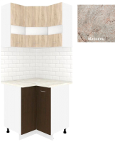 Комплект кухонных модулей Кортекс-мебель Корнелия Экстра угловой (дуб сонома/венге/марсель) - 