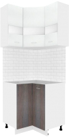 Комплект кухонных модулей Кортекс-мебель Корнелия Экстра угловой без столешницы (белый/береза) - 