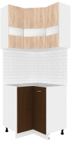 Комплект кухонных модулей Кортекс-мебель Корнелия Экстра угловой без столешницы (дуб сонома/венге) - 
