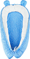 Кокон-гнездышко Smart Textile Люкс 60x90 / ST322 (лебяжий пух, голубые бантики) - 