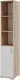 Стеллаж Памир ПКС-8 185.2x38.4x36 (дуб сонома/белый глянец) - 