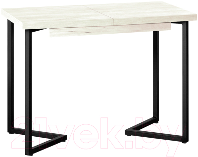 Обеденный стол Millwood Лофт Лондон Л 110-150x70x76 (дуб белый Craft/металл черный)