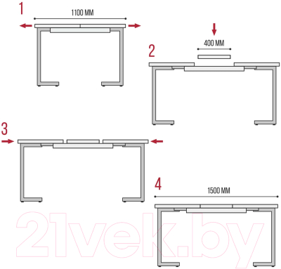 Обеденный стол Millwood Лофт Лондон 110-150x70x76 (дуб табачный Craft/металл белый)