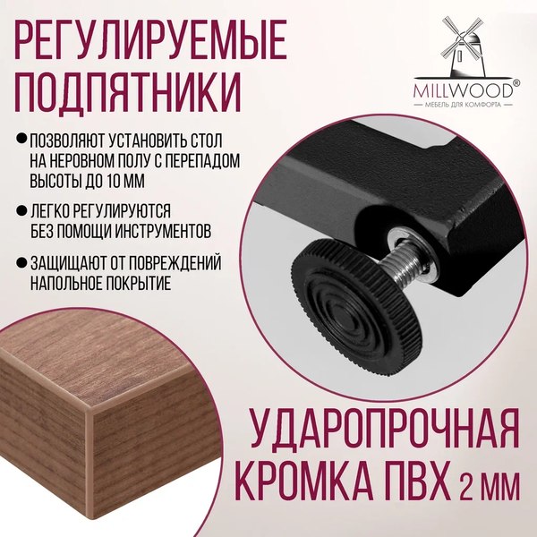 Купить Обеденный стол Millwood Лофт Лондон Л 120-160x80x76  