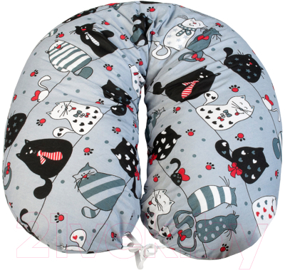 Подушка для беременных Amarobaby Котики / AMARO-4001-Ko (серый)