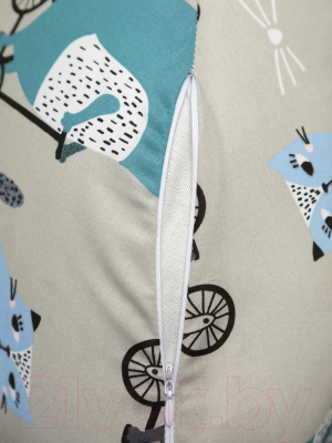 Подушка для беременных Amarobaby U-образная Велосипедисты / AMARO-40U-Ve (серый/синий)
